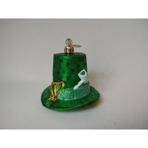 Christopher Radko Christmas Ornament St Patrick's Day Topper the Mornin top hat